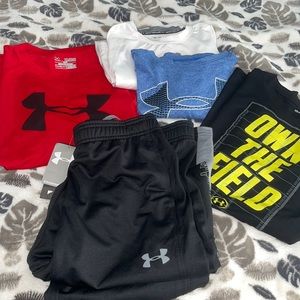 4 Under Armour Tees and Pair of Pants XL